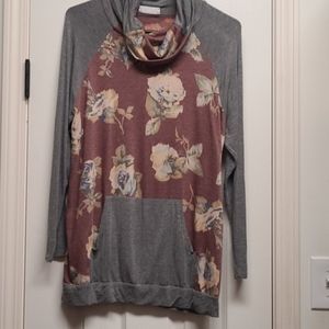 PEACH LOVE, Cowl Neck Knit,  L, EUC